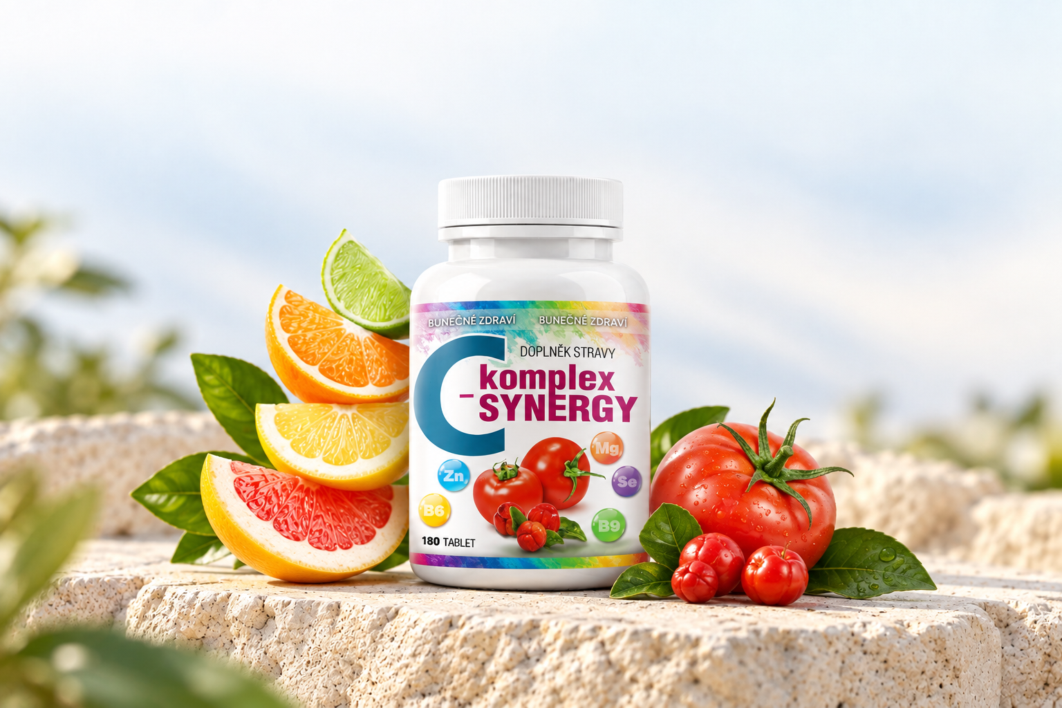 Vitamin C-komplex SYNERGY s acerolou a rajčaty